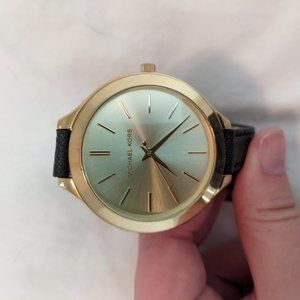 Michael Kors Black Leather Wrap Watch